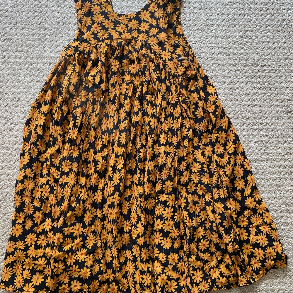 Free People Black and Orange Floral Dress